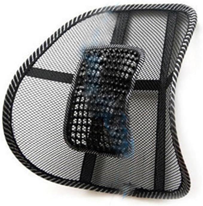 Relaxing Car Seat Lumbar Support Cushion Pad Mesh Back Massager for Office Chairs Cars and Home Use Enhanced Air Circulation for Comfort Black