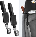 2PCS Car Seat Headrest Hooks, Stylish Suede Automotive Backseat Storage Hanger, Universal Vehicle Interior Seat Organizer Accessories for Purse, Handbag, Umbrella, Grocery (Black)