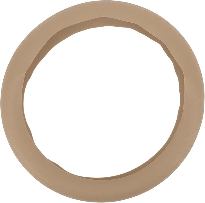 Silicone Steering Wheel Cover, Antislip Design, Sweatproof Protector for Cars, Fits Most Standard Sizes (Khaki)