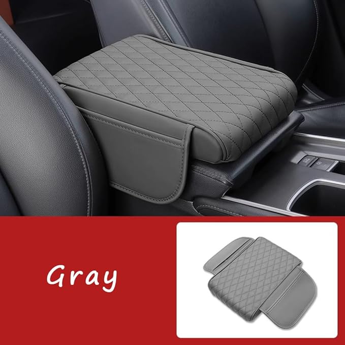 Car Armrest Cushion for Buick Enclave 2008–2025 2026 C1XX,Multifunctional Car Armrest Heightening Pad,Car Center Console Cover,Waterproof Nappa Leather Arm Rest Protector,Grey