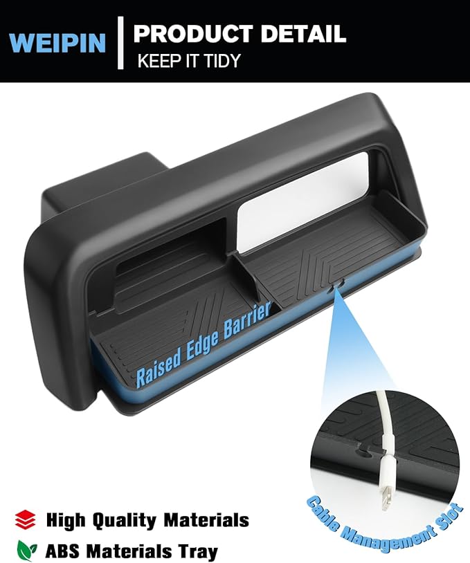 WEIPIN for 2023-2026 Honda Pilot/2026 Honda Passport Center Console Organizer Tray TPE Materials - Increase Storage Space & High Side Blocking OEM Design