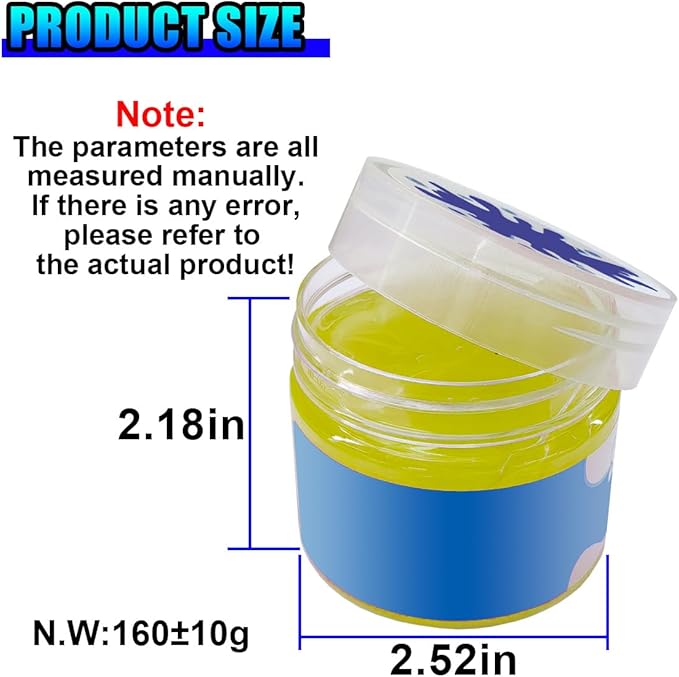 Car Cleaning Gel, No-Scratch Automotive Dust Cleaning Putty, Car Interior Cleaner Slime with Adsorption Capacity, Universal Vehicle Detailing Supplies for Most Cars (Yellow)