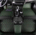 Custom Leather Car Mats, Vehicle-Specific Fit All-Weather Floor Mats, 100% Waterproof Anti-Slip Durable Protection for SUV Truck Sedan, Precision Tailored Protection (Black Green)