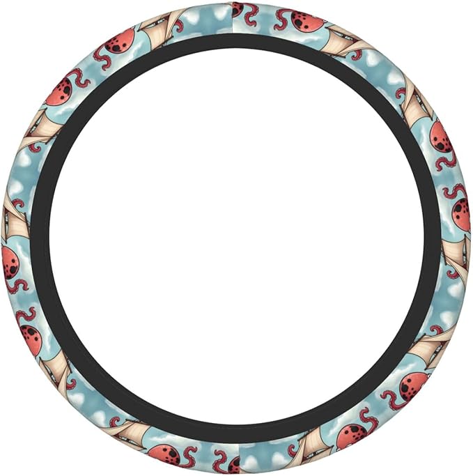 Rabbits-Pirate-Octopus Car Steering Wheel Cover, 15 Inch Steering Wheel Cover Stylish Decor for Most Cars