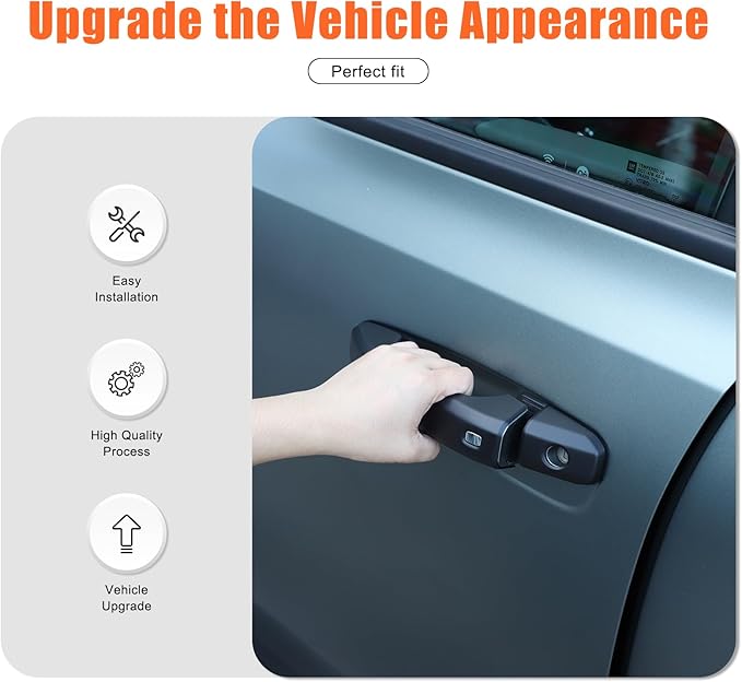 for Hummer EV Accessories Exterior Door Handle Cover,ABS Car Door Handle Protectors Cap Compatible with Hummer EV SUV Pickup SUT 2024 2025+ 8PCS (Matte Black)