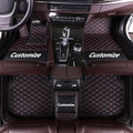 Customize Making Car Floor Mats for 99.99% Sedan SUV Pickup Truck Full Coverage Men Women Cute Leather Protection Pads Non-Slip Floor Liners (Black Red Thread)