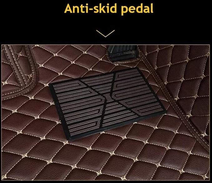 Custom Leather Car Mats, Vehicle-Specific Fit All-Weather Floor Mats, 100% Waterproof Anti-Slip Durable Protection for SUV Truck Sedan, Precision Tailored Protection (Light Brown)
