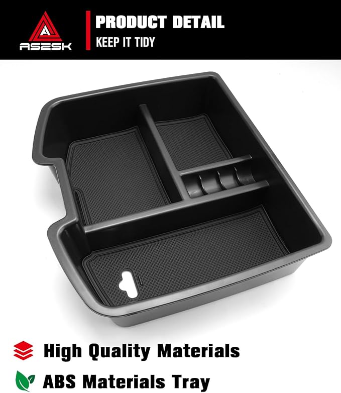 For 2007-2014 Full Console w/Bucket Seats Chevrolet Avalanche&Tahoe&Silverado 1500 2500HD 3500HD&Suburban/Sierra 1500 2500HD 3500HD&Yukon Center Console Organizer Tray ABS Materials