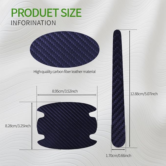 8PCS Car Door Handle Scratch Protectors, Carbon Fiber Car Door Handle Cover Anti Scratch Car Stickers, Universal Car Door Handle Paint Guard Cover, Door Handle Cup Protective Film for Most Vehicles