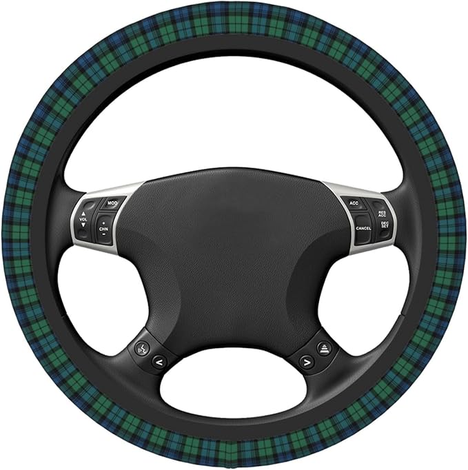 Thickened Elastic Steering Wheel Cover, Plaid Tartan Scottish Clan Campbell Ultra, Soft, Breathable, Fit for Cars, SUVs, Trucks, Stylish Comfortable Grip