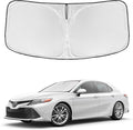 for Toyota Camry 2007-2011 Windshield Sun Shade - 4 Layers Car Sunshades for Front Windows Shade Cover Custom Fit Camry Sun Visor 240T Retractable Shade Blocks UV Rays Car Accessories