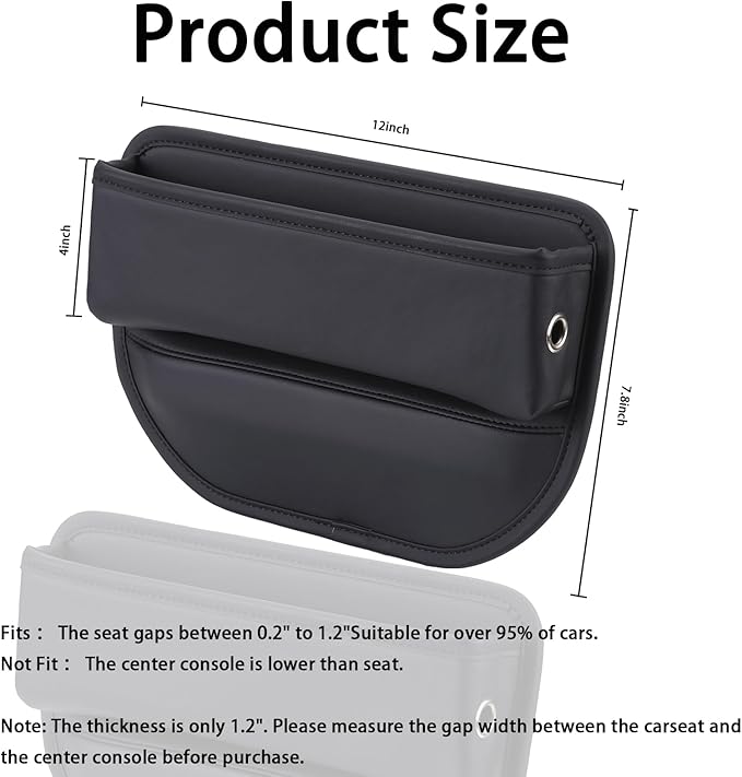COPOZZ Car Seat Gap Filler Organizer - Universal Fit Car Seat Organizer & Seat Gap Storage Box, Quick Installation to Securely Store Phone, Keys, Sunglasses and Small Essentials