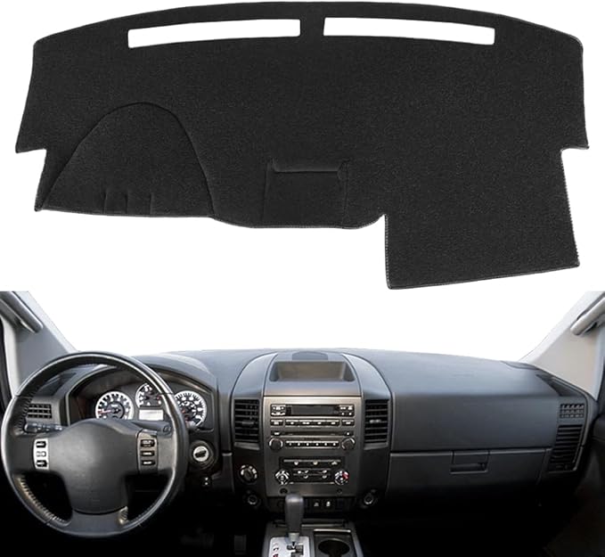 Yiz Dashboard Cover Dash Cover Mat Pad Carpet Custom Fit for Nissan Titan Armada Without Sensor w/o Navigation(Black) Y30