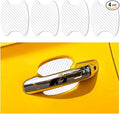 Car Door Handle Cup Scratch Protector, 4PCS 3D Carbon Fiber Vehicle Handle Bowl Sticker, Automotive Exterior Door Cup Protection Decal, Universal for SUV Caravan Automobile (White)