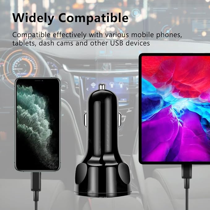 Fast Charging 6 Ports Car Phone Charger Adapter,QC3.0/3.1A Type Smart Shunt Cigarette Lighter USB Charger Compatible with iPhone 14 13 12,S22 S21 S20,iPad Pro& All Mobil Phone (White)