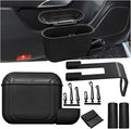 Car Trash Can with Lid, Hanging Leakproof Vehicle Garbage Bin, Auto Back Seat Organizer Dustbin with 2 Rolls of Trash Bags, Versatile Storage Accessory for Car Air Vent, Side Door (Black)