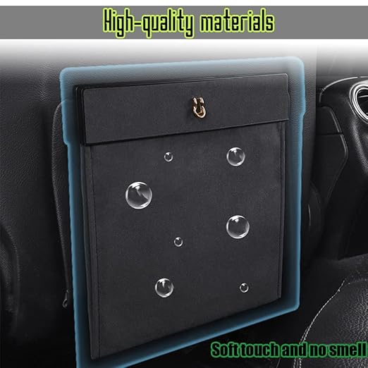 Bmolpt Custom Interior Accessories Waterproof Car Can Trash Multipurpose Hanging Garbage Bag Collapsible Garbage Can Magnet Storage Bags For Car Back Seat PU Leather Closure Design(RED)
