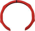 PU Artificial Leather Steering Wheel Cover ABS Car Steering Wheel Protector 14.96" Red Black 1Pc