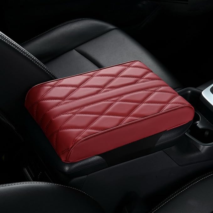 Car Armrest Pad for Audi SQ8/RS Q8 RSQ8 2019 2020 2021 2022 2023 2024 2025 Car Centre Console Armrest Padding Car Center Console Cover Pad with Memory Foam,Red