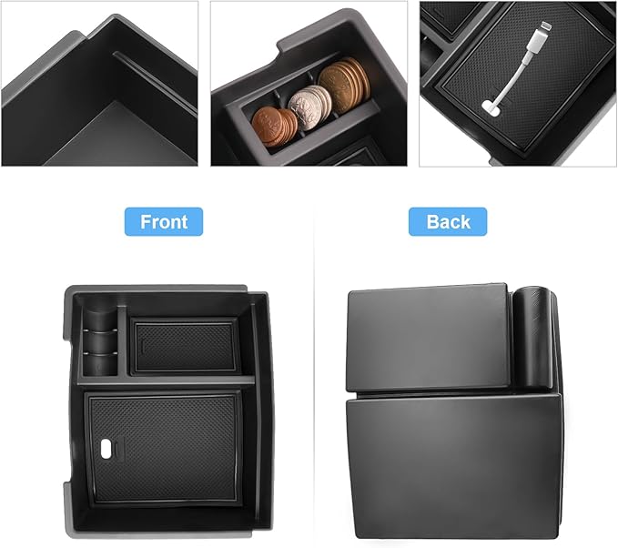 Coleya 2024 2025 2026 Tacoma Center Console Organizer for Toyota Tacoma (SR5/TRD Off-Road/TRD Sport/TRD Pro/Limited/Trailhunter), Durable ABS Plastic Armrest Tray Insert 2026 2025 Tacoma Accessories
