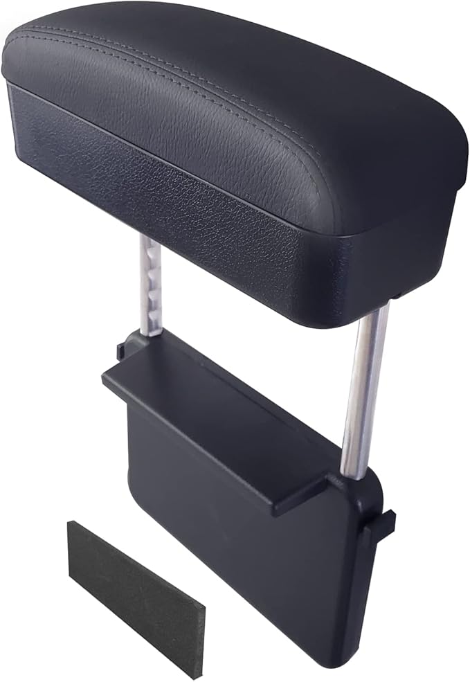 Dimeani Car Armrest Storage Box, Car Seat Gap Filler Organizer, Car Organizers and Storage, Arm Rest for Car, Forearm Wrist Support Adjustable Armrest for Most Car Models (Black)