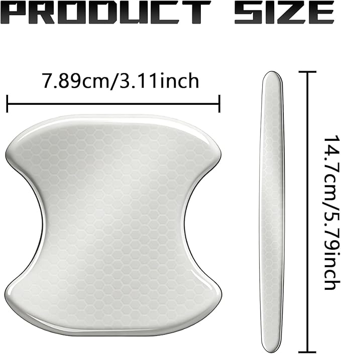 Car Door Handle Scratch Protectors Edge Guards, Reflective Anti-Scratch Door Bowl Handle Stickers Universal for Cars SUVs Trucks Doors Entry Guard Automotive Exterior Accessories (White, 8PCS)