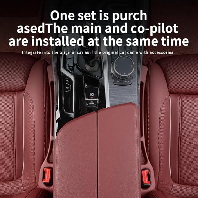 Mtverver 2PCS Car Seat Gap Filler Organizer with Phone Holder,[Upgrade Version] Car Seat Gap Organizer for Prevent Falling,Essential Car Accessories Car Side Seat Gap Filler (Claret)