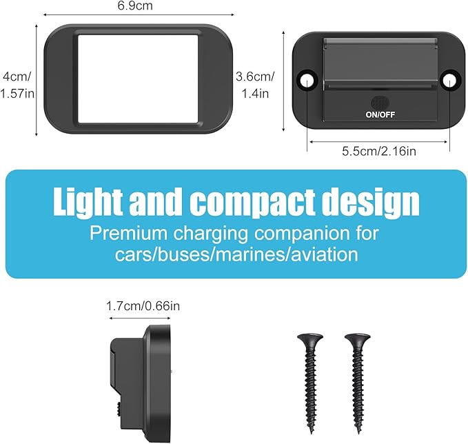 12 Volt USB Outlet Dual Quick Charge 3.0 Port and PD3.0 USB C Car Battery Chargers Socket, Waterproof 12V Power Outlet Cigarette Lighter Replacement DIY Kit, 12V USB Outlet Surface Mount Lightweight