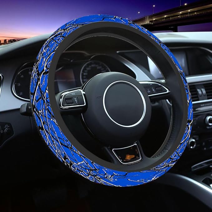 Tree and Sky Steering Wheel Cover Branches Facing The Blue Sky Steering Wheel Cover for Women Men Anti-Slip Breathable Steering Wheel Protector Car Accessories