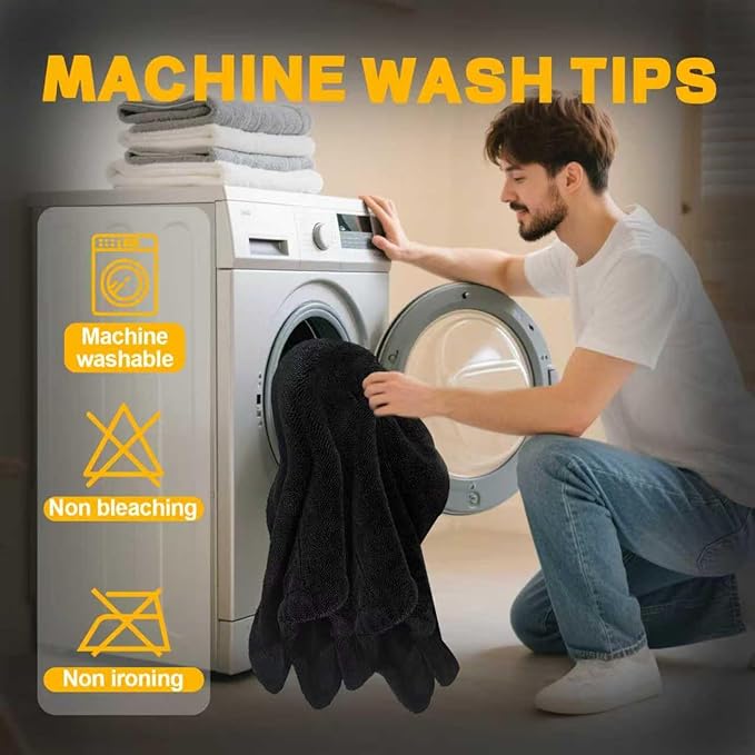 BIBOKLTIY 2-Pack Double Sided Car Drying Towel(28"x36"),1600 GSM Super Absorbent Microfiber Drying Towels for Cars,Streak-Free,Scratch-Free,No Water Spots,Machine Washable