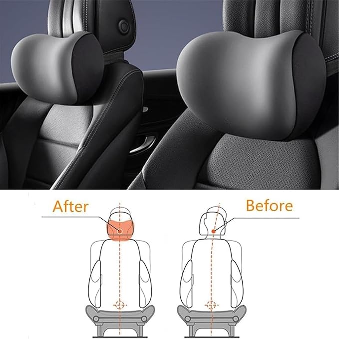 Car Lumbar Support Pillow and Car Neck Pillow for Toyota Corolla Cross 2022-2026, Ergonomic Memory Foam Car Seat Headrest & Lumbar Cushion with Adjustable Strap Neck and Back Pain Relief Cushion