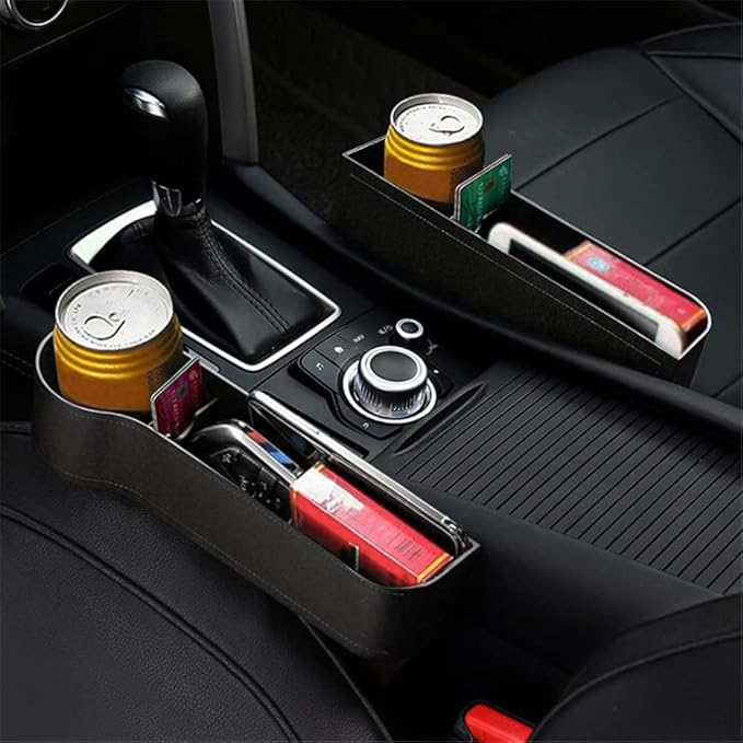 XUKEY Car Seat Gap Filler Organizer Multifunctional Car Side Seat Gap Filler Console Side Storage Box Holders for Sunglasses, Phone, Keys Car Accessories (2 Pack)