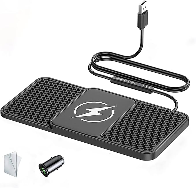 Car Charger Silicone Pad for MINI F54 F55 F56 F57 F60, Fast Phone Charger Non Slip Cell Phone Flat Charging mat, Upgraded chip, Overcharge Protection,A USB