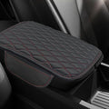 Car Center Console Cover, Car Armrest Cover Cushion, Leather Support Pad with 2 Storage Bags, Universal Interior Decorative Accessory for Most Vehicles, SUVs, Trucks, RVs (Red)