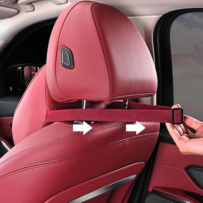 for Chevy Silverado 2007 2008 2009 2010 2011 2012 2013 Leather Car Seat Headrest Lumbar Cushion, Lumbar Support Pillow for Car,for Driving Traveling Relieving Neck Fatigue,3-B Black