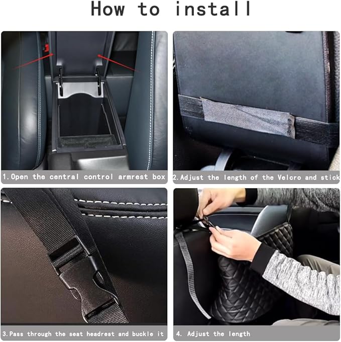 Car Purse Holder - PU Leather Net Pocket Between Seats Organizer - Large Capacity Bag