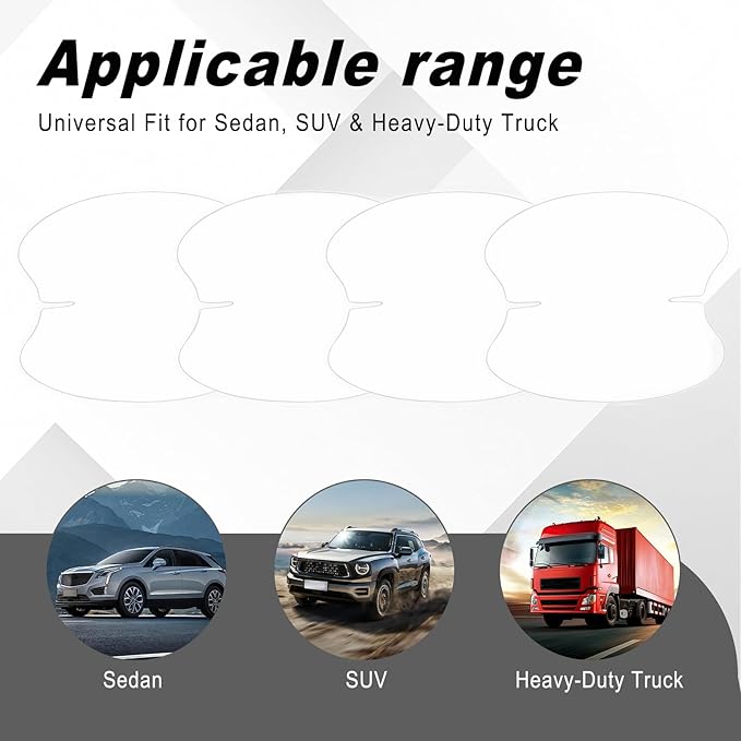 10 PCS Car Door Handle Scratch Protector, Transparent Film Invisible Door Handle Protectors for Vehicles, Guard Scratch Paint Shield for Cars SUVs Trucks (Clear)