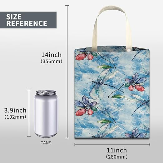 Car Trash Can, Cute Car Trash Bag, Hanging Car Organizer and Storage Bag, Trash Bin for Car Accessories, Vehicle, Travelling, Camping Watercolor Blue Dragonfly