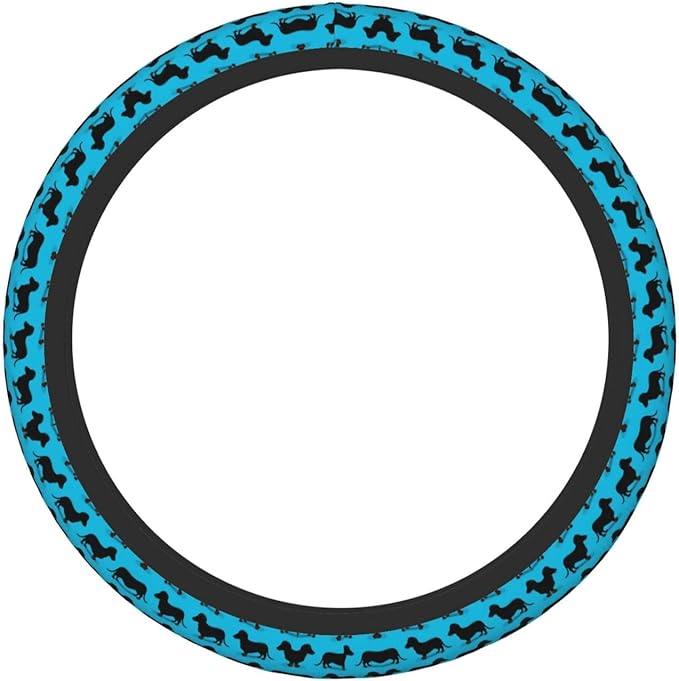 Neoprene Steering Wheel Cover Dog Dachshunds Puppy Car Steering Wheel Cover Universal Fit for Most Cars