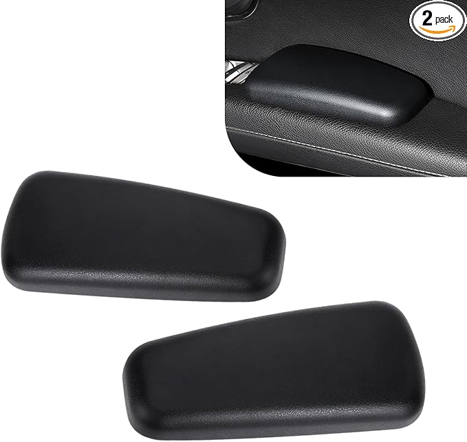 Teybouk 2 PCS Car Elbow Pad Arm Rest, Polyurethane Elastic Soft Arm Leg Support Pillow, Multi-functional One-piece Molded Car Interior Decoration, Universal for Most Vehicles (Black)