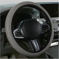 Car Steering Wheel Cover, 15 Inch Leather Soft Elastic Stretch Anti Slip Auto Steering Wheel Wrap Guard, Breathable Vehicle Interior Accessories, Universal for SUV RV Truck (Gray)