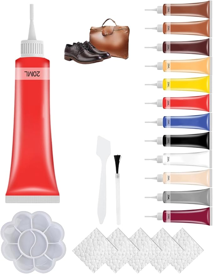 2026 Upgraded Advanced Leather Repair Gel, Multifunctional Leather Repair Kit for Car Seat Vinyl Repair Kit, Professional Leather Repair Coloured Cream Gel, Couch and Jacket Repair Kit (Red*)