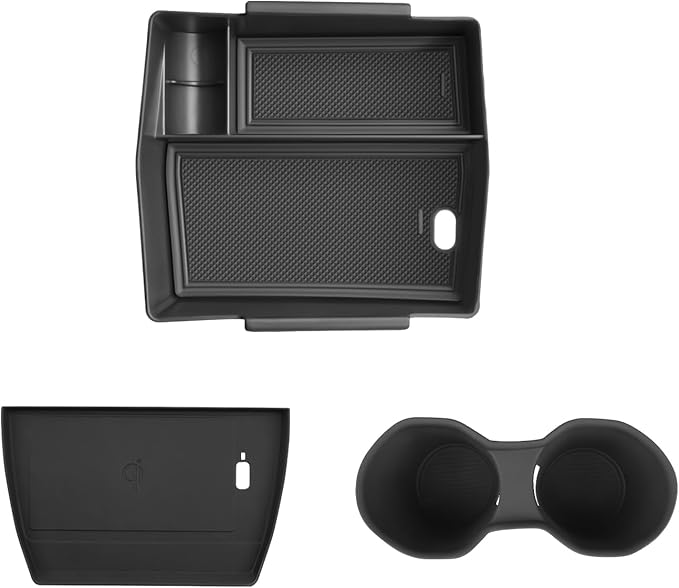 SKTU 3Pcs for 2025 2026 Subaru Forester Center Console Organizer 2025 2026 Forester Console Tray Subaru Forester 2025 2026 Accessories Cup Holder 2025+ Forester Wireless Charging Pad with Coin Holder