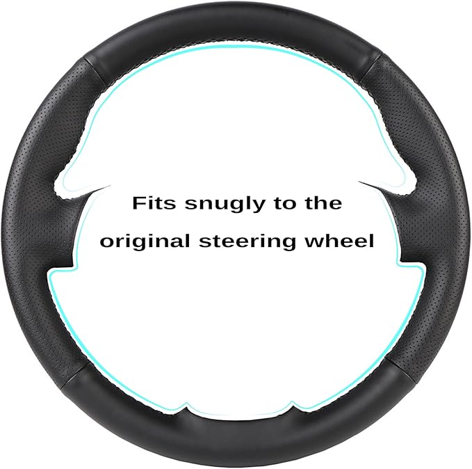 Leather Steering Wheel Wrap Car Steering Case Stitch Steering Wheel Cover Fit for Kia K5 2019 2020 2021 2022 2023 2024,Blue
