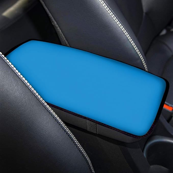 Blue Center Console Cover, Patterns Auto Armrest Cushion Pad for Vehicle, SUV, Truck Car Accessories
