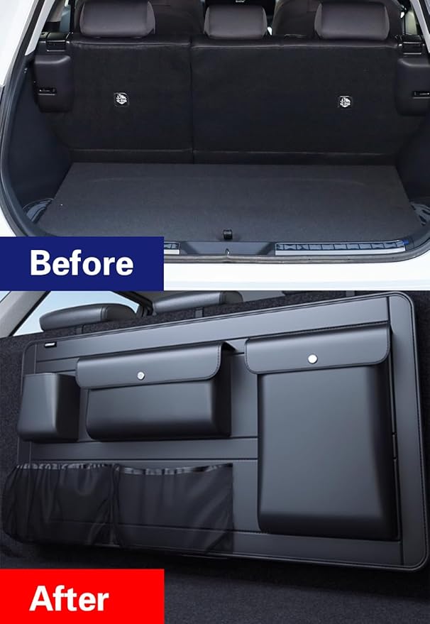 ERIDANUS Auto Accessories Fit for Toyota VENZA 2024 2023 2022 2021 Car Back Seat Organizer Multi-Pocket Storage Bag Rear Seat Back Storage (Black) leather 1PCS