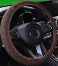 Hiflyer Steering Wheel Cover - Universal 14.5-15 Inch, Soft Microfiber, Women & Men, Brown