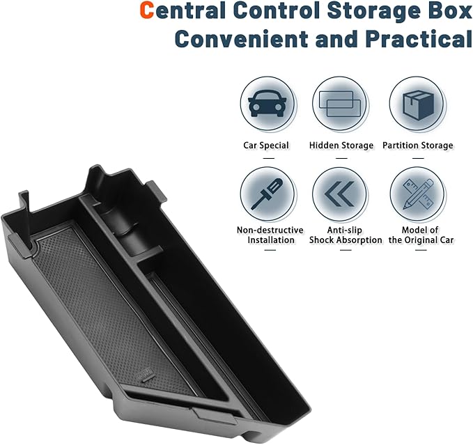 Ruiya 2026 Jetta Center Console Organizer for VW Jetta 2026 Accessories ABS Material Armrest Glove Tray Compatible with 2020-2026 VW Volkswagen Jetta