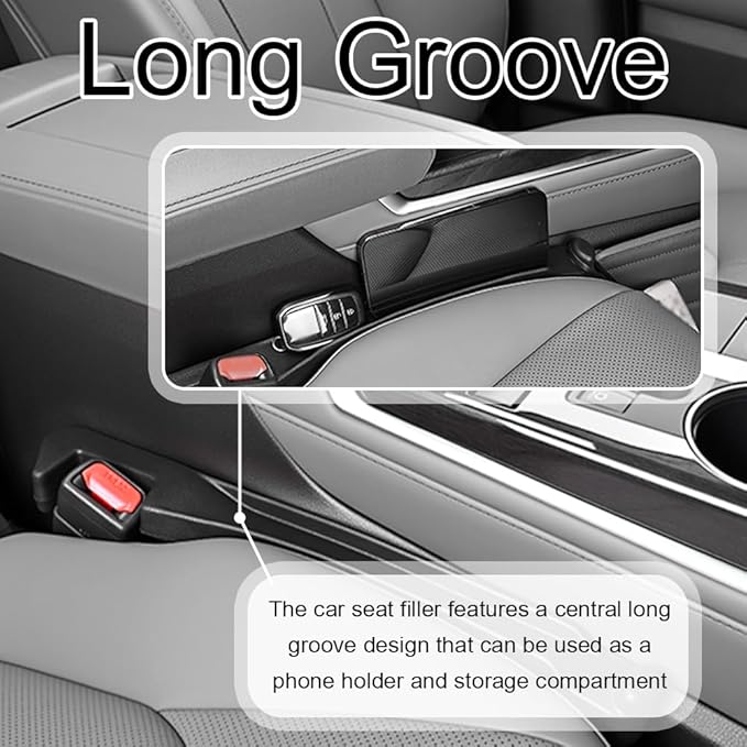 2026 Upgraded Car Seat Gap Filler 2 Pack,3 in 1 Car Seat Gap Organizer with Slot & Hook for Phone/Keys,Universal Anti-Drop in Between Cars Seats Catcher Fits for Truck SUV