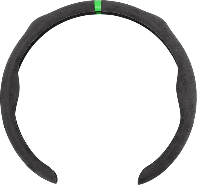 Suede Steering Wheel Cover ABS Car Steering Wheel Protector 14.96" Gray Green 1 Pc